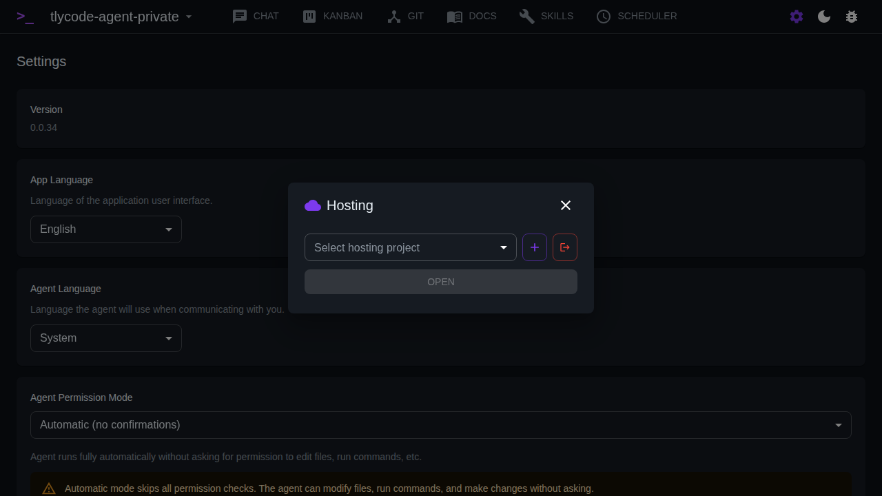 Hosting Dialog