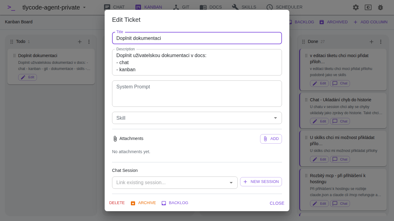 Ticket Dialog